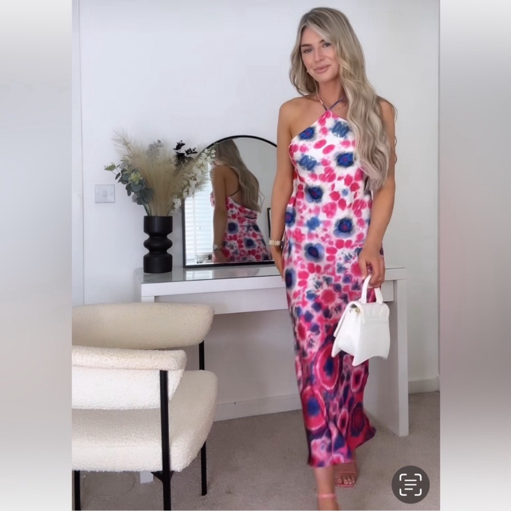 ZARA PRINTED HALTER DRESS Size XL - Picture 5 of 17